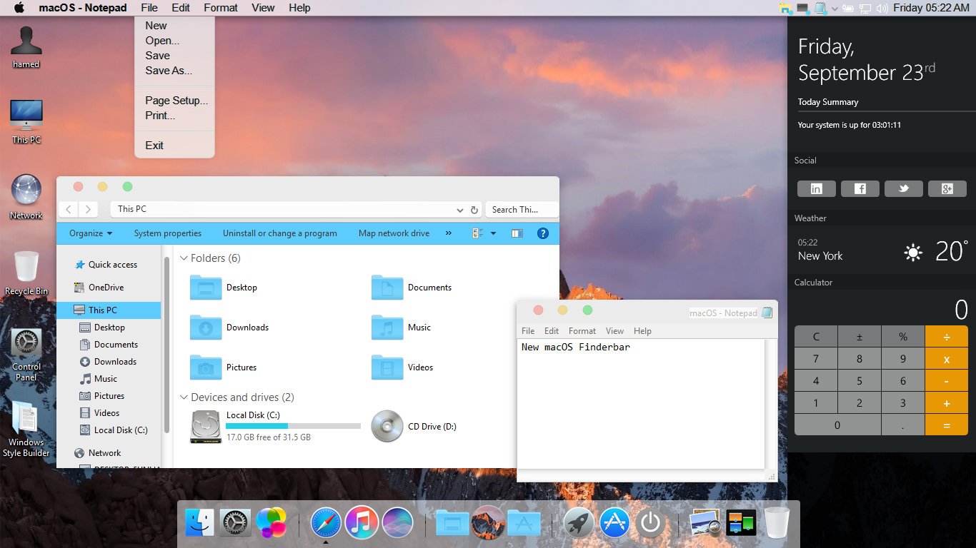 mac layout for windows 10
